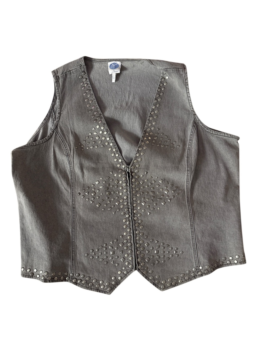 Diane Gilman Heather Gray Stretch Top with Branded Tag